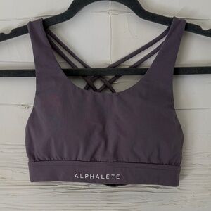 Alphalete Sports Bra XS | Muted Purple | Cross Back- High-Performance